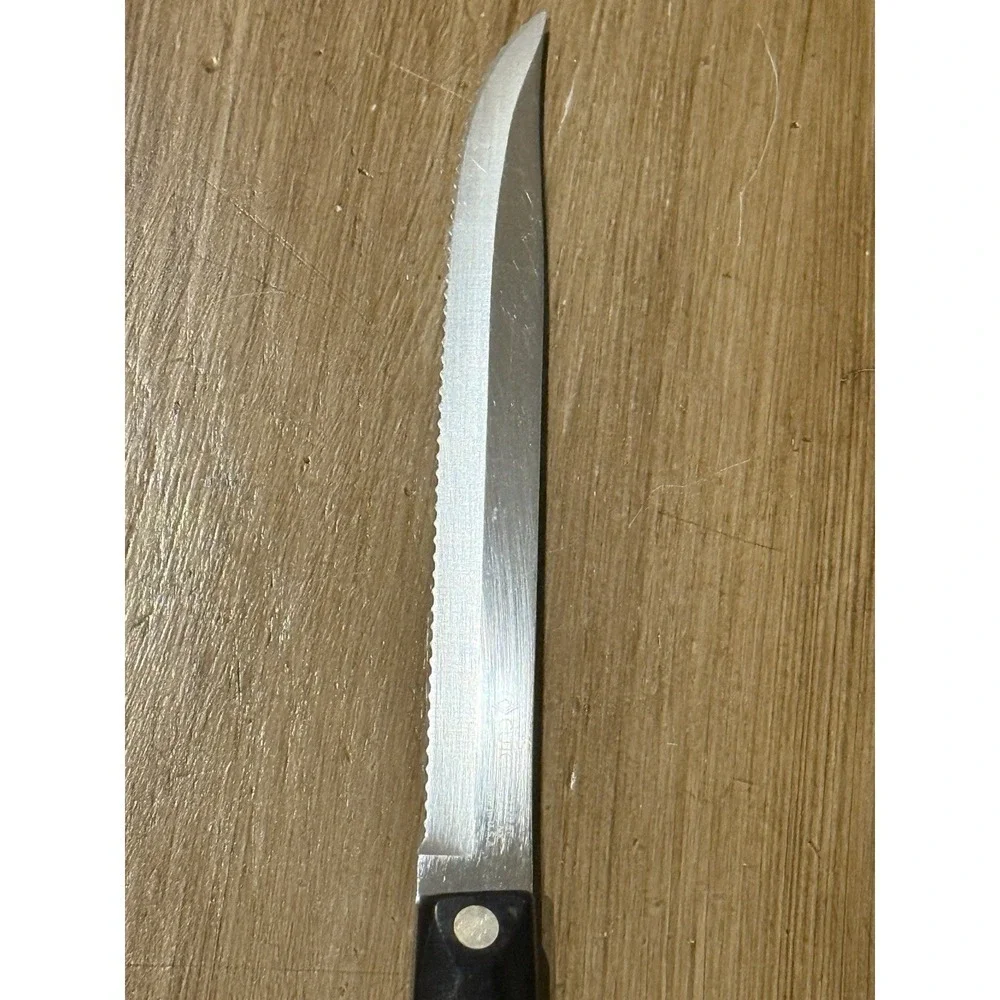 Cutco Serrated Slicing Carving Knife 1729 KB Dark Brown Handle Made in USA